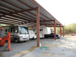 Covered Camper Storage at Fair Harbor RV Park and Campground